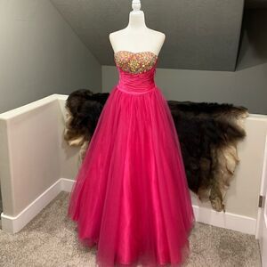 Stunning 2 Ways to Wear Crystal Beaded Ball Gown